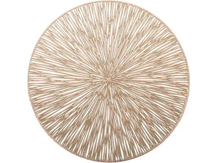 Set de table rond avec motif de trous decoratifs - or