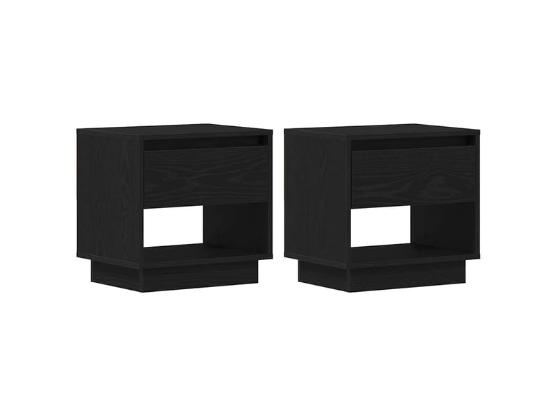 Table de chevet - table de nuit 2 pièces chêne noir 45 x 34 x 44 cm - Conforama A