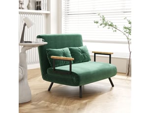 Canapé convertible 2 places avec dossier réglable vert 102x73x81 cm
