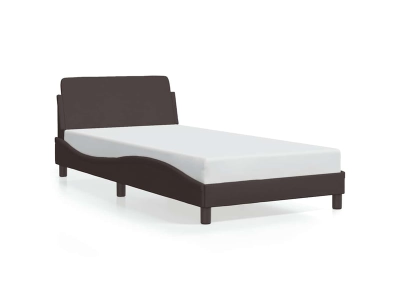  Lit simple- lit adulte -  cadre de lit dover marron foncé 100x200 cm tissu  - Conforama A