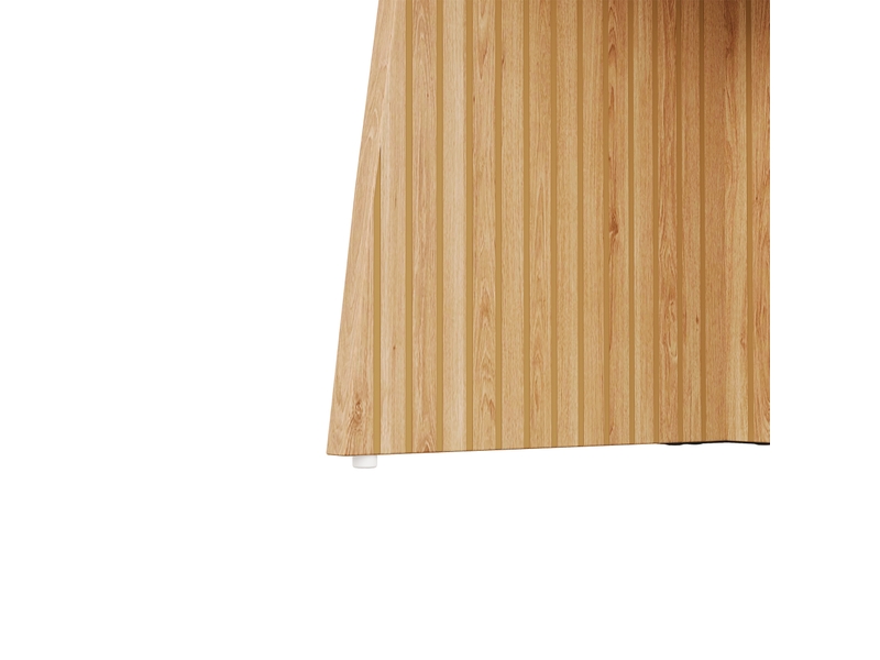  Table à manger ronde extensible naturel 110-150x110x77,5 cm, 2-8 personnes, plateau extensible, étagère intégrée, gain de place  - Conforama E