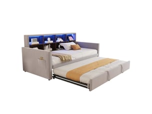 Lit gigogne 90x190 cm    coloris gris