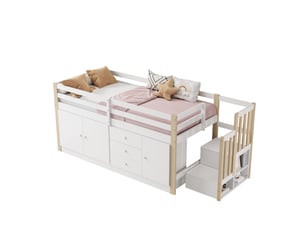 Lit mezzanine 90x200 cm BEAOK   coloris blanc