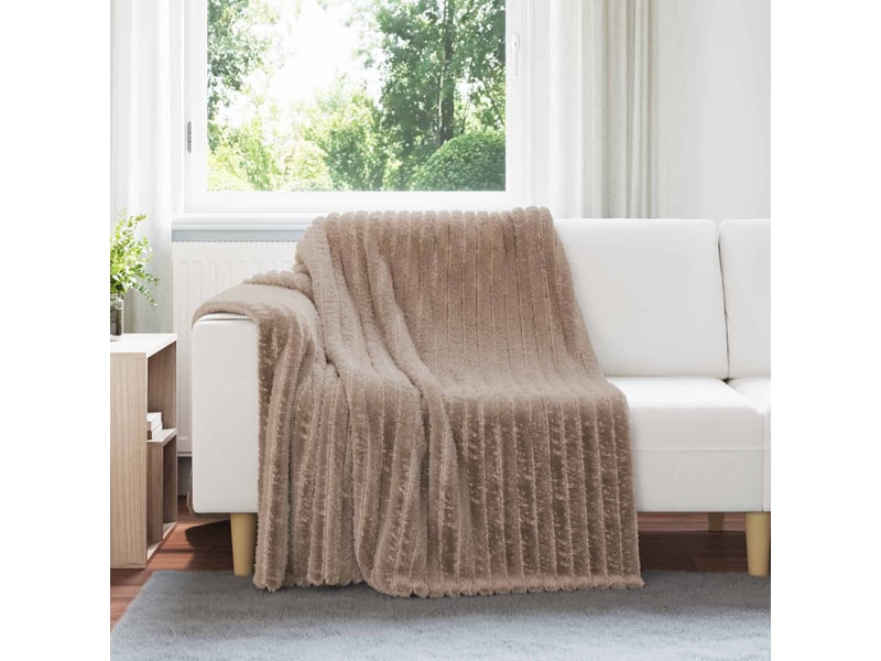  Couverture jetée de canapé 6 pcs camel 200x150 cm 4.75 kg polaire  - Conforama B