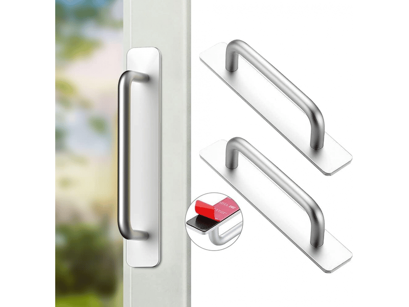  2 pièces de 148 cm, poignées de porte coulissante auto-adhésives argentées, poignées de meuble en aluminium  - Conforama A