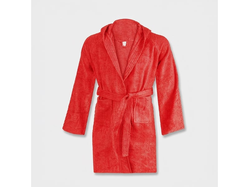  Peignoir de bain enfant en éponge de coton cortes 68 ans - rouge  - Conforama A