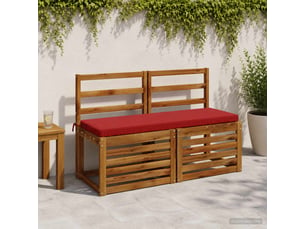 Lot de 2 coussins de banc, coussins d'assise soest 100 % polyester bordeaux cf57157