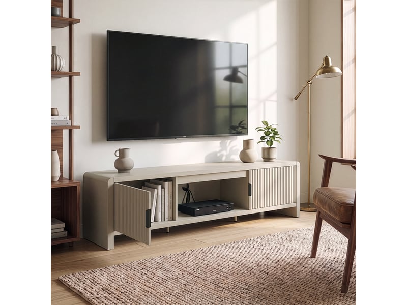  Meuble tv lukkodso 150 x 40 x 40 cm beige [en.casa]  - Conforama B