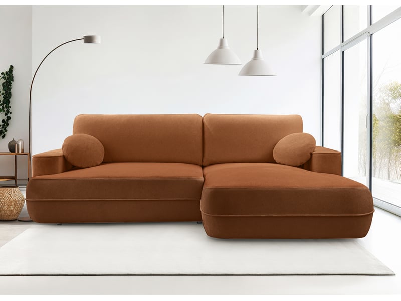 Canapé d’angle avec fonction lit peoni 267cm style cuivré d Peoni - Conforama B