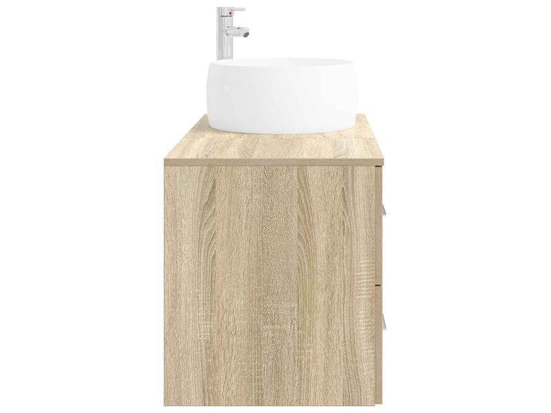 Ensemble de mobilier de salle de bain 2 pc chêne sonoma cf64125 - Conforama D