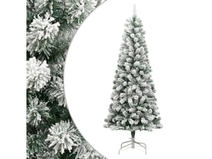 Sapin de noël - arbre de noël artificiel à charnières avec neige floquée 210 cm