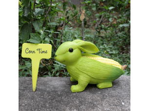 Statue de lapin mignon pour jardin, adorables figurines de lapin de maïs en résine pour décoration de jardin, terrasse, pelouse