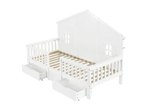Lit avec rangement 90x200 cm XYLO   coloris blanc