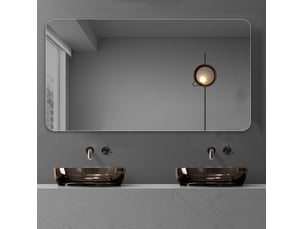 Miroir rectangulaire à fixer coloris argenté <strong>EVRYAE </strong>  <strong></strong> - 70 cm x 90 cm