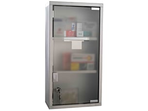 Armoire à pharmacie murale en acier inoxydable avec serrure, 3 étagères, 25 x 12 x 48 cm
