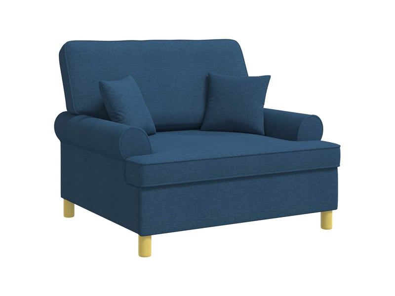 Vidaxl fauteuil xxl avec coussins bleu tissu - Conforama D