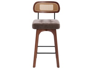 Lot de 2 tabourets de bar pivotants 360° 44x51x96 cm – marron – hauteur réglable et dossier en rotin