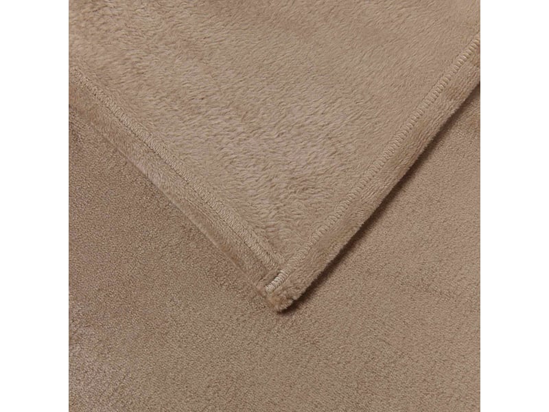 Plaid canapé camel 220x240 cm 1.37 kg polaire - Conforama E