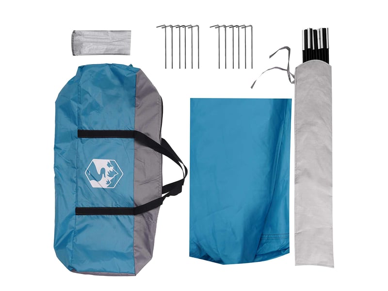  Tente de fête, tente de camping bleu 600x600x400 cm polyester et acier  - Conforama E