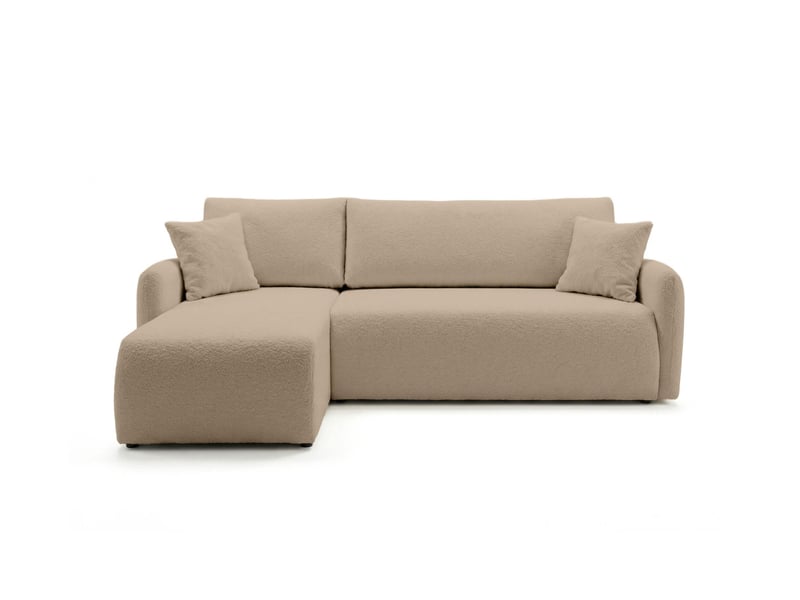  Alya - canapé d'angle convertible et réversible 3 places accoudoirs fins en bouclette  - Conforama E