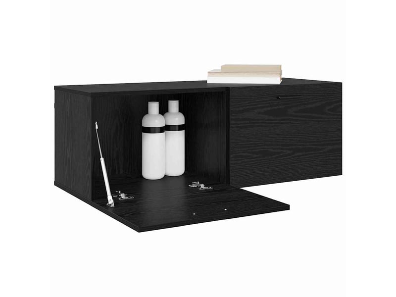  Armoire murale salon 100x36,5x35cm bois d'ingénierie chêne noir shl3828  - Conforama C