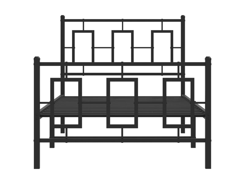  Lit simple- lit adulte -  cadre de lit métal sans matelas avec pied de lit noir 90x200 cm  - Conforama D