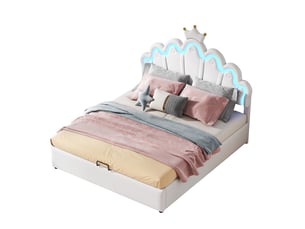 Lit coffre 140x200 cm OKWISH coloris blanc