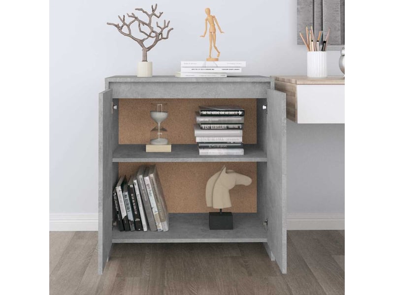  Buffet - bahut - meuble de rangement gris béton 70x41x75 cm bois d'ingénierie  - Conforama C