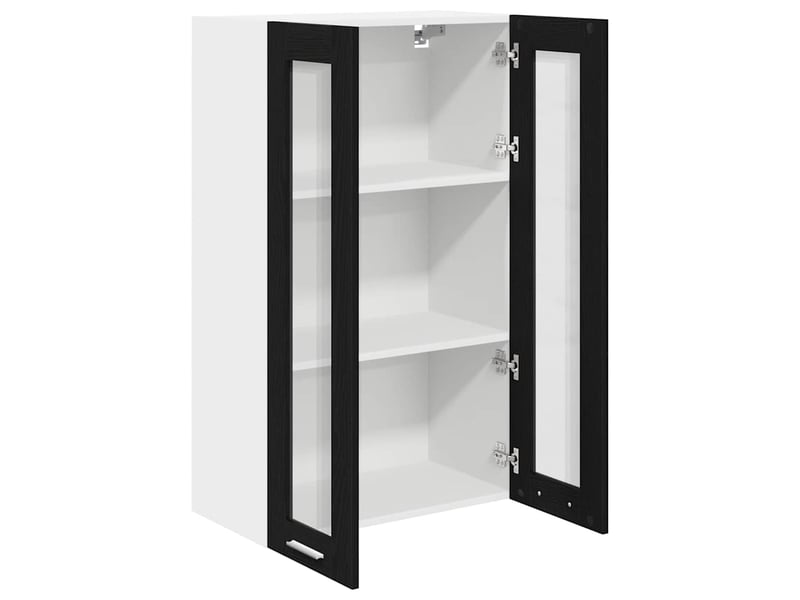 Meuble de rangement, armoire suspendue chêne noir 60x31x100cm bois d'ingénierie shl5478 - Conforama E