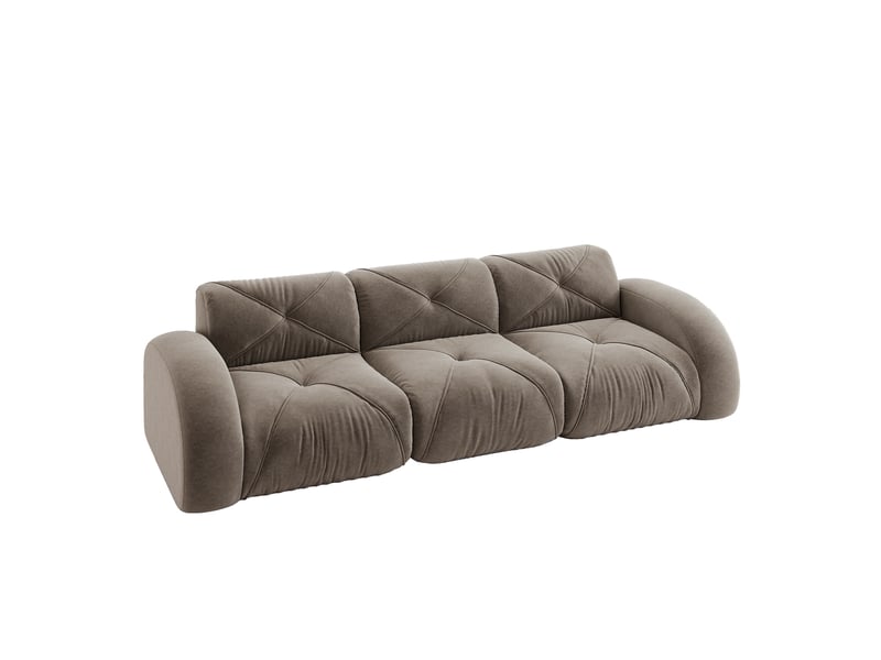  Canapé modulable, canapé 3 places – en tissu chenille, sans montage, sans cadre, taupe, base antidérapante  - Conforama B