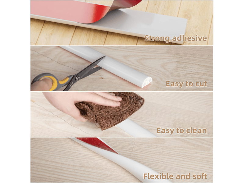  Bande de seuil de douche blanche de 200 cm, protection anti-éclaboussures auto-adhésive et pliable, adaptée aux cabines de douche à l'italienne.  - Conforama D