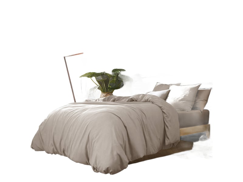  Parure de lit 240x260 cm lin métis naturel PD25518 - Conforama A