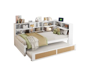 Lit gigogne 90x200 cm <strong>MERAX</strong>  <strong>lit enfant bicolore</strong> coloris bicolore