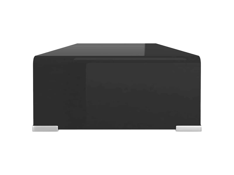  Meuble tv - banc tv - meuble de rangementsupport pour moniteur 70x30x13 cm verre noir  - Conforama D