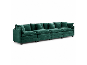 Canapé sectionnel moderne vert modulable 4 places
