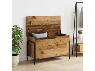 Boîte de rangement, coffre de rangement bois ancien 80x40x49,5 cm shl75558