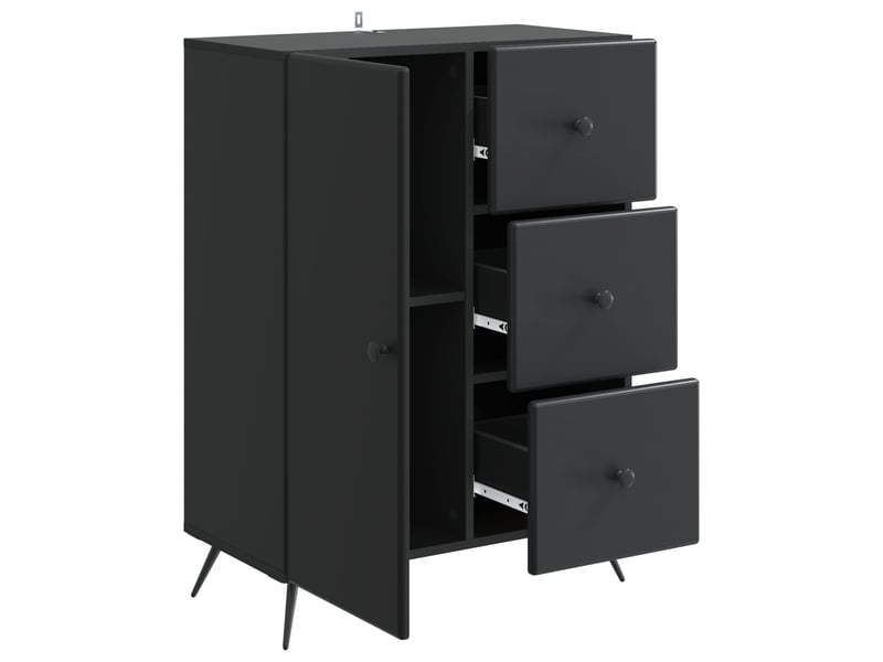  Buffet - bahut - meuble de rangement noir 66 x 34,5 x 90 cm bois d'ingénierie  - Conforama E