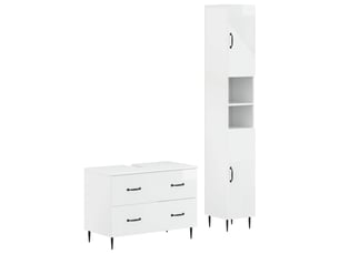 Ensemble de 2 meubles de salle de bain haarlem blanc brillant cf63152