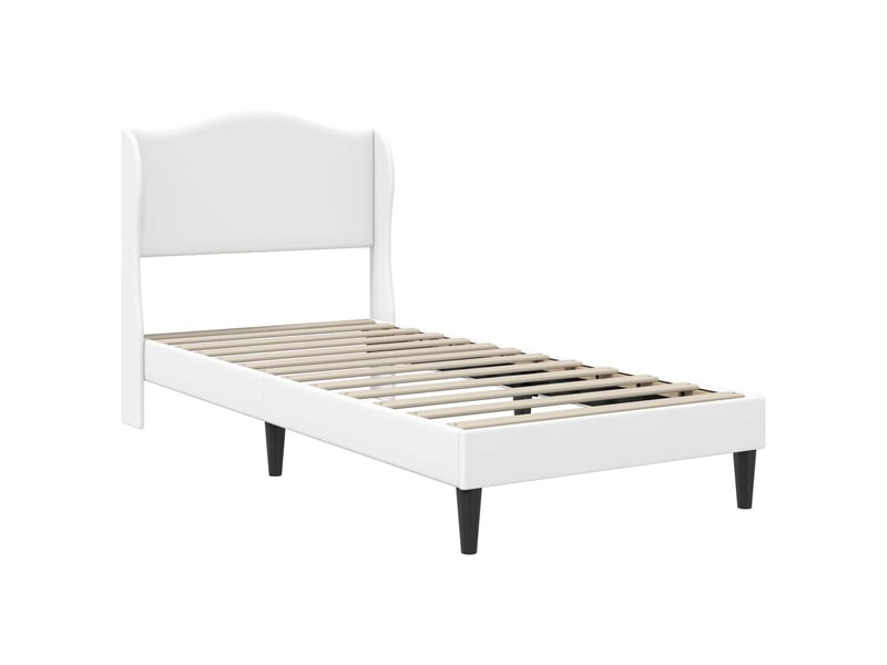  Lit simple- lit adulte -  cadre de lit avec tête de lit blanc 90 x 200 cm simili cuir  - Conforama C