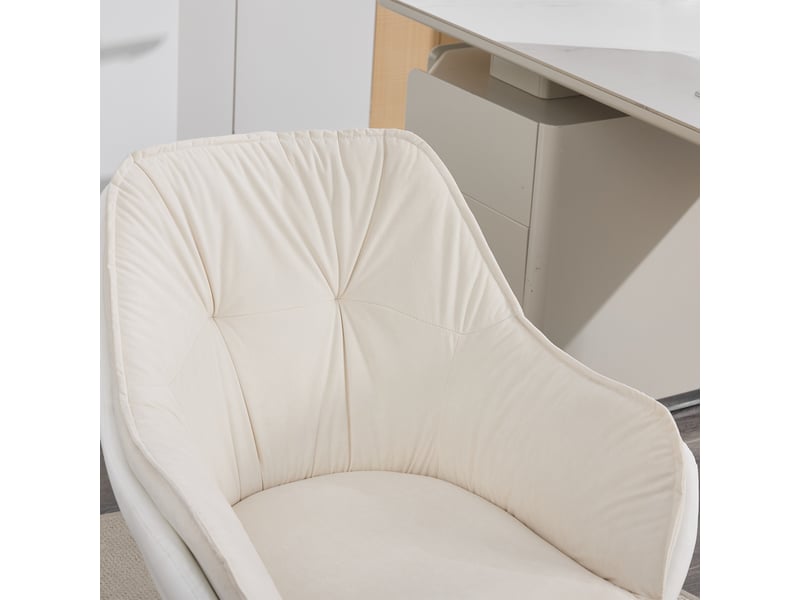  Fauteuil de bureau,67,5x66x80 cm,pivotant à 360°,similicuir,beige  - Conforama E