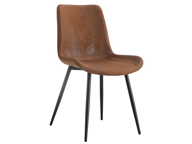  Lot de 4 chaises de salle à manger,50x47x83 cm,tissu technique,marron et noir  - Conforama D