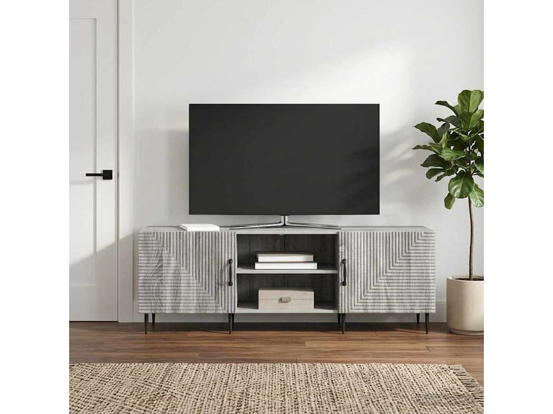  Meuble tv - banc tv - meuble de rangement 150 x 31 x 50 cm sonoma gris bois d'ingénierie  - Conforama D