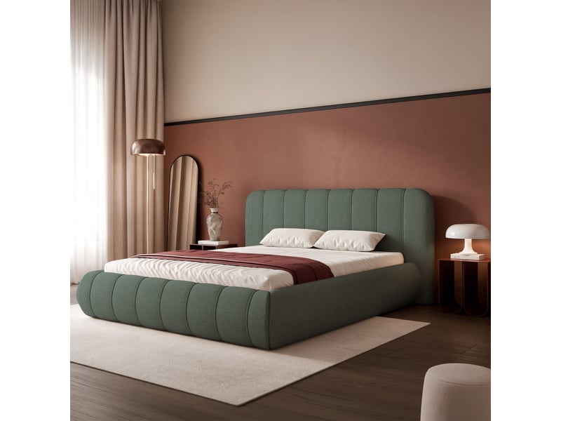 Selsey malunna - lit rembourré - 180x200 cm - chenille vert sauge Malunna - Conforama B