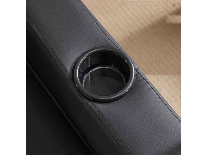  Fauteuil convertible 1 place noir - canapé lit multifonction avec porte-gobelets et usb, structure métal et bois  - Conforama R