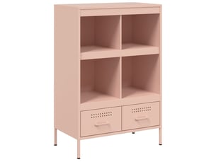 Buffet haut - bahut - meuble de rangement rose 68x39x101,5 cm acier