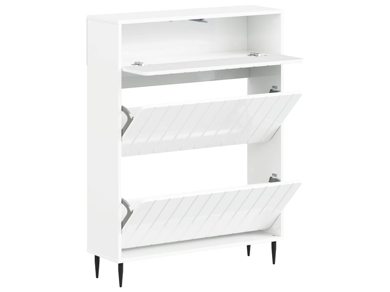  Meuble à chaussures, cabinet à chaussures zwolle 78x24x103 cm bois d'ingénierie shl3686  - Conforama C