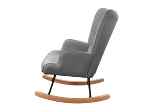 Fauteuil à bascule de salon - anajqaqia - gris foncé - velours peluche