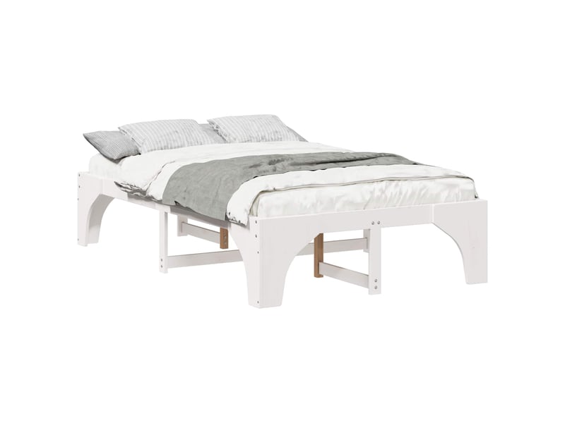  Lit double- lit adulte -  cadre de lit blanc 120 x 190 cm pin massif  - Conforama A