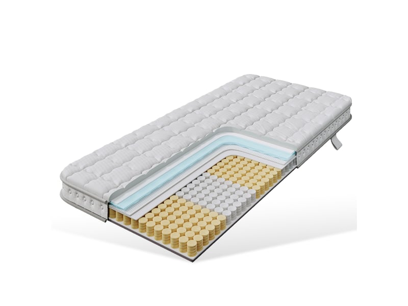  Matelas à ressorts ensachés 90x200 cm,fermeté h3,7 zones de confort,mousse froide,certifié oeko-tex,10 cm,livré roulé,blanc  - Conforama C