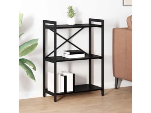 Étagère de rangement 60 x 30 x 85 cm bois d'ingénierie chêne noir